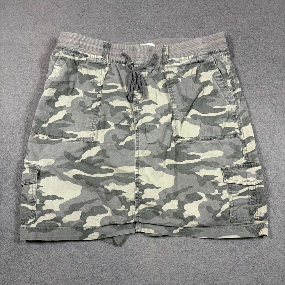 d-a-s-h Skort Womens Medium Green Camo Cargo Pocket Drawstring